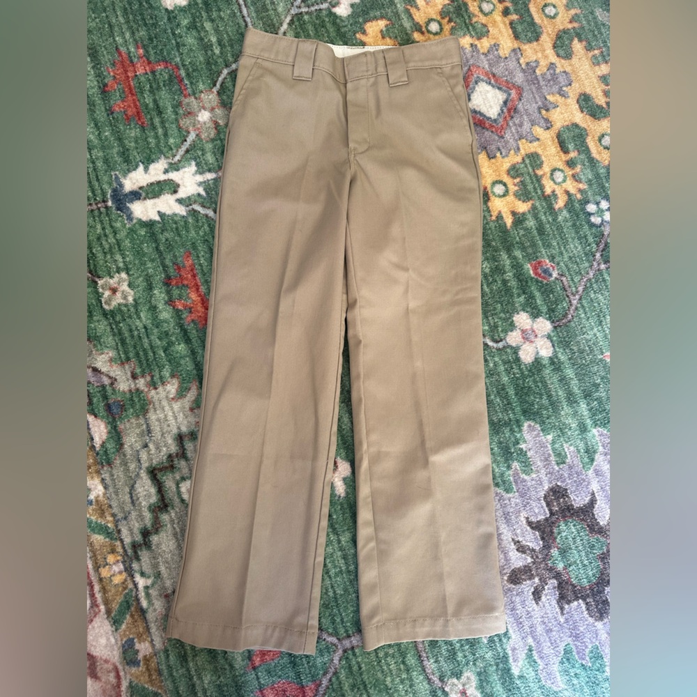 Boys Dickies tan pant, slim straight, size 8 never worn